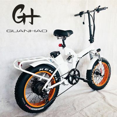 Bicicleta eléctrica de nieve de 20 pulgadas con suspensión completa con batería de 48V 21AH y motor trasero Bafang de 1000W