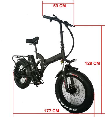Bicicleta eléctrica de nieve de 20 pulgadas con suspensión completa con batería de 48V 21AH y motor trasero Bafang de 1000W