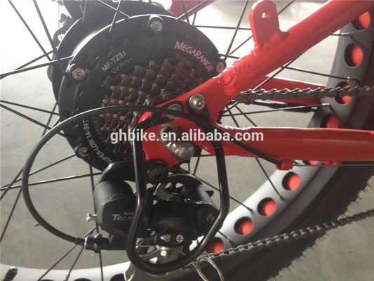 Cuadro de aleación de aluminio de 26 pulgadas 7 velocidades neumático de grasa bicicleta eléctrica crucero con batería de litio
