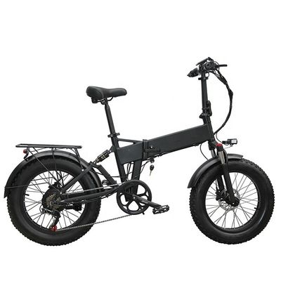 20 &quot;Suspensión completa Nieve 500W 14AH 4.0 neumático graso eléctrico Batería oculta bicicleta plegable