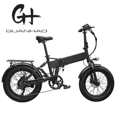 20 &quot;Suspensión completa Nieve 500W 14AH 4.0 neumático graso eléctrico Batería oculta bicicleta plegable