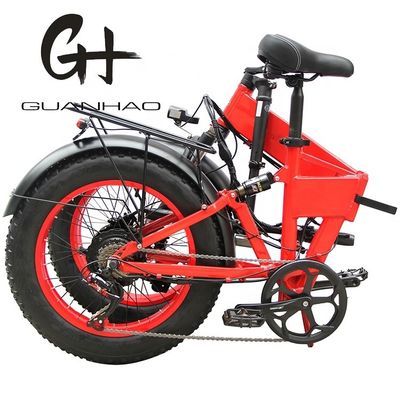 20 &quot;Suspensión completa Nieve 500W 14AH 4.0 neumático graso eléctrico Batería oculta bicicleta plegable