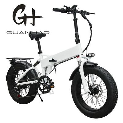 20 &quot;Suspensión completa Nieve 500W 14AH 4.0 neumático graso eléctrico Batería oculta bicicleta plegable