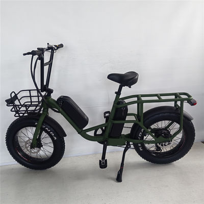 1000W 48V 34A Folding Frame Electric Cargo Bike con llantas de 20 pulgadas de grasa y portabagaños traseros