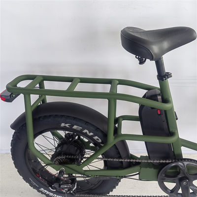 1000W 48V 34A Folding Frame Electric Cargo Bike con llantas de 20 pulgadas de grasa y portabagaños traseros