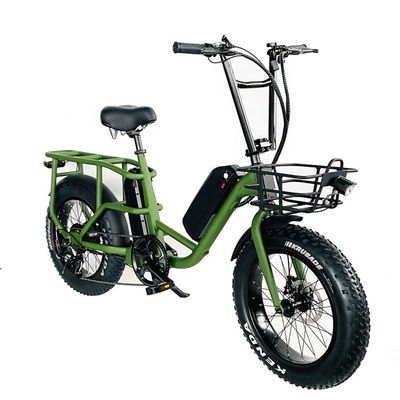 20&quot; 48V 34AH Batería de litio 1000W 50KM/H Marco de aluminio 7 velocidades Cargo eléctrico doble batería híbrida neumático de nieve de grasa 4.0 bicicleta