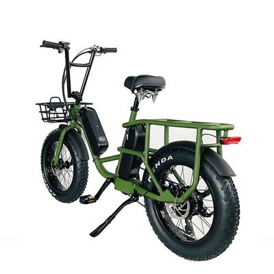 20&quot; 48V 34AH Batería de litio 1000W 50KM/H Marco de aluminio 7 velocidades Cargo eléctrico doble batería híbrida neumático de nieve de grasa 4.0 bicicleta