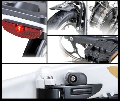 Bicicleta plegable mini eléctrica de 20 pulgadas con 7 marchas y batería de 10,5 AH