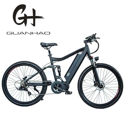 Bicicleta de montaña eléctrica de aluminio de 7 velocidades de 26 pulgadas con suspensión completa con capacidad de batería de 21AH