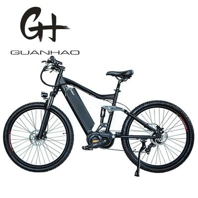 Bicicleta de montaña eléctrica de aluminio de 7 velocidades de 26 pulgadas con suspensión completa con capacidad de batería de 21AH