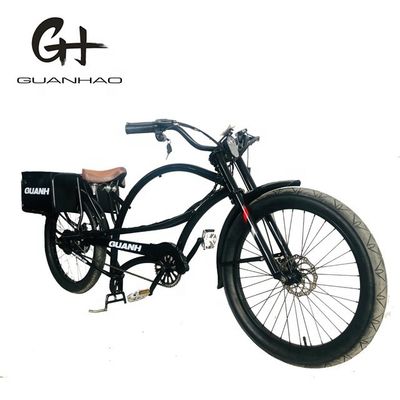 750W 48V 118AH 24&quot; 3.0 Pneumático de velocidad única 45KM/H Bicicleta de chopper eléctrica de doble batería