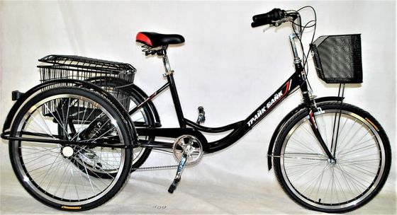24&quot; Cuadro de acero con motor trasero 7 velocidades 36V350W 35KM/H Triciclos eléctricos unisex para adultos