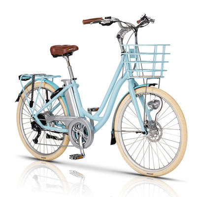 Velocidad máxima 45KM/H 48V500W 14AH 7 velocidades Aluminio Cuadro Disco Freno Bicicleta híbrida eléctrica
