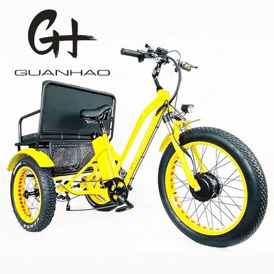 Triciclo eléctrico de pasajeros de US Fat Tire con motor Bafang de 1000W y pedal de aluminio