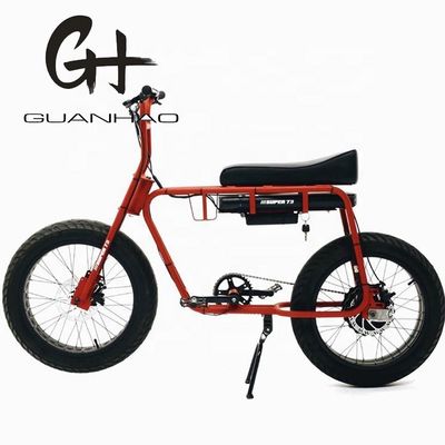 Freno de disco 20 pulgadas 750w 1000w Batería doble neumático eléctrico de grasa bicicleta de montaña vintage 2 asientos crucero de playa max 50KM/H ebike
