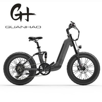1000W 14AH Cuadro de suspensión completa 20&quot;x4.0 Gran neumático de grasa Gran neumático de nieve plano Ebike de freno de disco