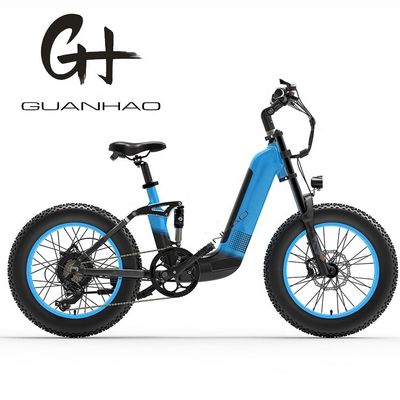 1000W 14AH Cuadro de suspensión completa 20&quot;x4.0 Gran neumático de grasa Gran neumático de nieve plano Ebike de freno de disco