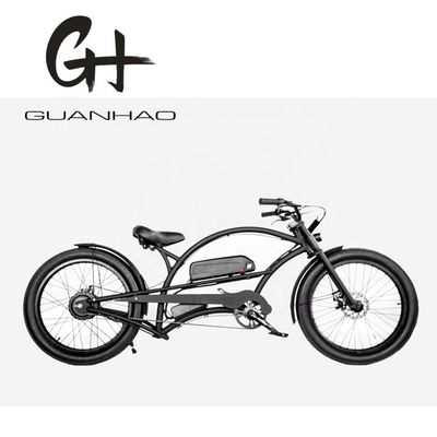 Velocidad única 750W 28MPH 48V 17AH 24 pulgadas 3.0 neumático Chopper bicicleta eléctrica crucero de playa