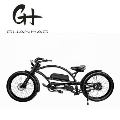 Velocidad única 750W 28MPH 48V 17AH 24 pulgadas 3.0 neumático Chopper bicicleta eléctrica crucero de playa