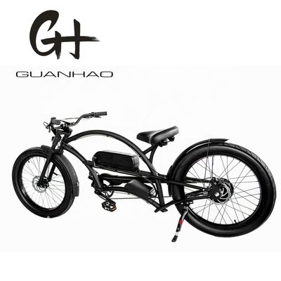 Velocidad única 750W 28MPH 48V 17AH 24 pulgadas 3.0 neumático Chopper bicicleta eléctrica crucero de playa