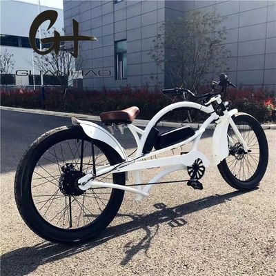 Velocidad única 750W 28MPH 48V 17AH 24 pulgadas 3.0 neumático Chopper bicicleta eléctrica crucero de playa