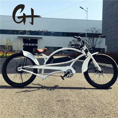 Velocidad única 750W 28MPH 48V 17AH 24 pulgadas 3.0 neumático Chopper bicicleta eléctrica crucero de playa