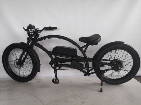 Bicicleta eléctrica de crucero de playa de 24 pulgadas con motor sin escobillas de 48 V y neumáticos de 3.0 grasa