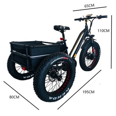 Gran potencia 48V 13AH 750W 45KM/H UL2849 Bafang Motor delantero eléctrico Triciclo de neumáticos de grasa 20