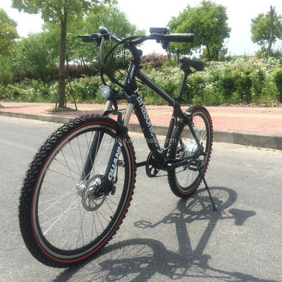 Bicicleta de montaña eléctrica de batería oculta con tenedor de acero y 21 engranajes de velocidad
