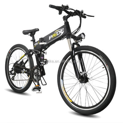 Cuadro de energía verde 26 pulgadas 350W 36V Plegable bicicleta eléctrica Cuadro de acero al carbono
