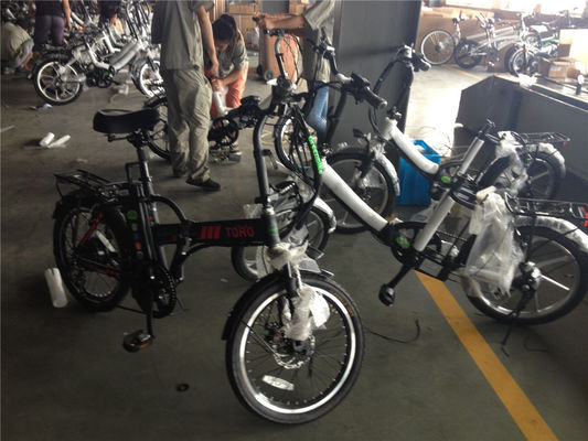 Bicicleta eléctrica plegable para Israel Bicicleta verde 350W Rueda magnética 36V Voltagem 7 velocidades