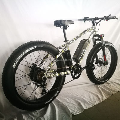 26 pulgadas 750W Camuflaje Color del Ejército Nieve Bicicleta eléctrica 48V NO Plegable