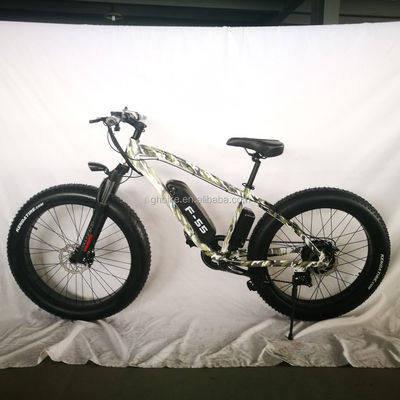 26 pulgadas 750W Camuflaje Color del Ejército Nieve Bicicleta eléctrica 48V NO Plegable
