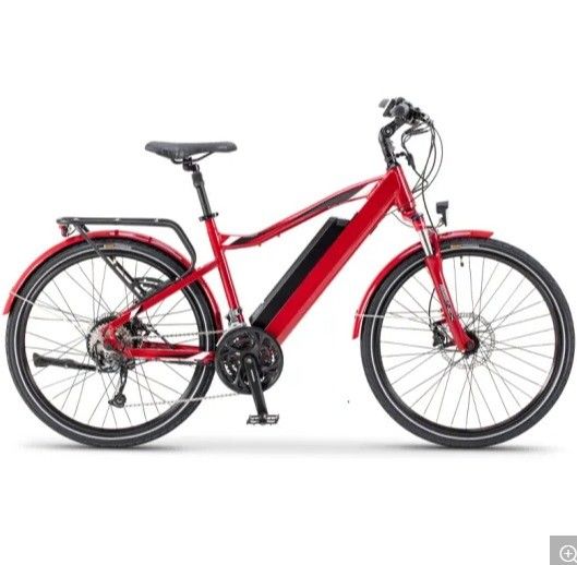 Bicicleta eléctrica de carretera de la ciudad 26 pulgadas de material de tenedor de aluminio y batería trasera