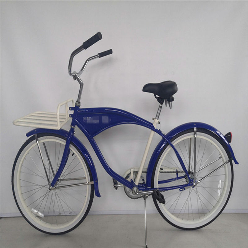 26 pulgadas de pared blanca Custom Men's Beach Cruiser Bike con logotipo y pedal de plástico 15KG