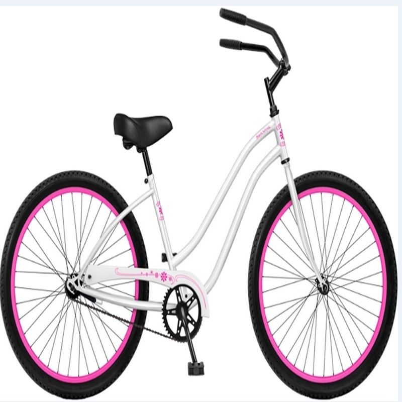 Paso a través del diseño de la bicicleta de crucero de playa de 26 pulgadas con freno de pie de montaña rusa y color blanco