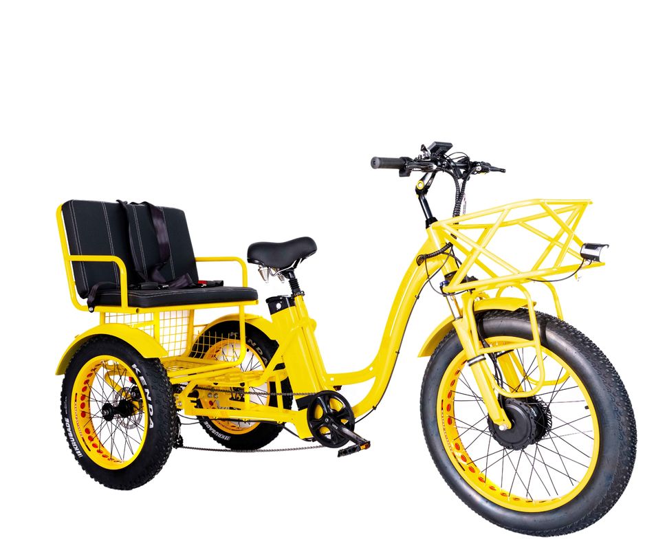Rickshaw eléctrico de 750W Motor BaFang delantero de 21AH Batería de litio 60KM EE.UU. Adulto 24 &quot;Grasa de nieve Gran neumático Asiento del pasajero