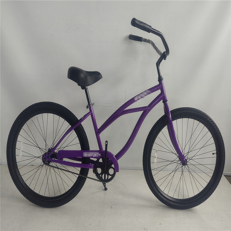 Capacidad de carga de 150 kg Bicicleta de crucero para mujeres de velocidad única Bicicleta urbana de playa para mujeres de 26 pulgadas