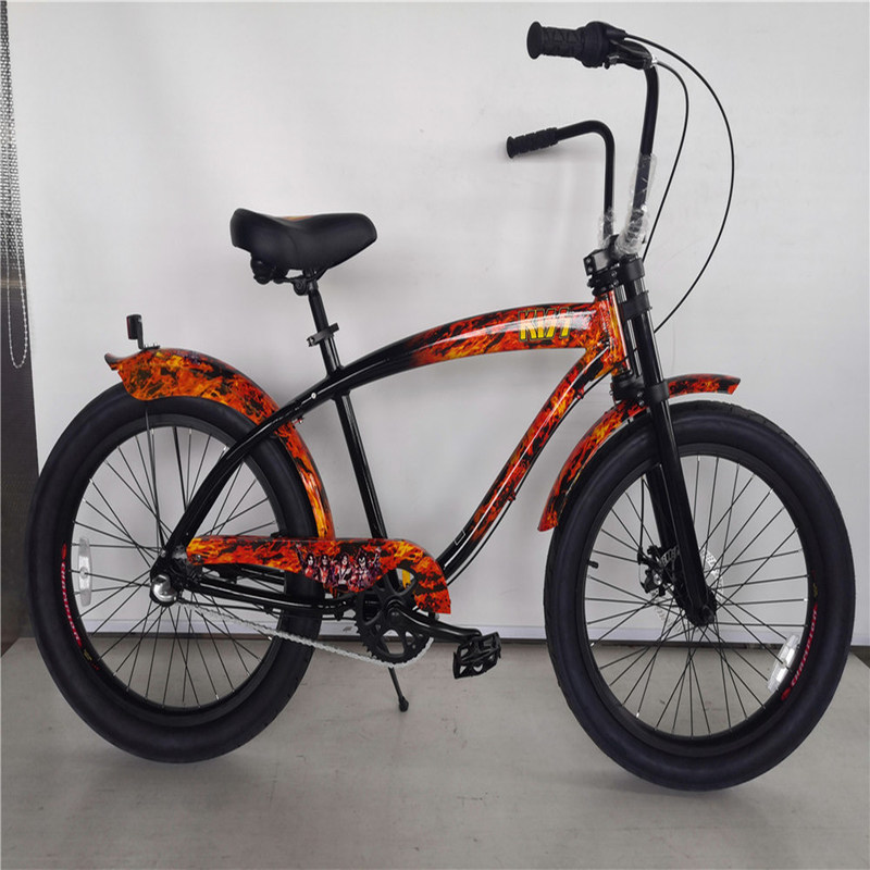 15KG Fat Tire City Bike Interior 3 Velocidad 3,0 "Adultos Vintage Beach Cruiser Bike 24 pulgadas