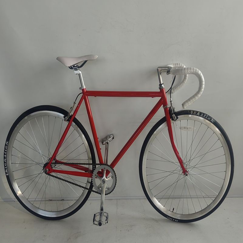 58cm Fixie Bikes con color rojo Thickslick 700c neumático y tenedor de acero 4130 marco de cromo