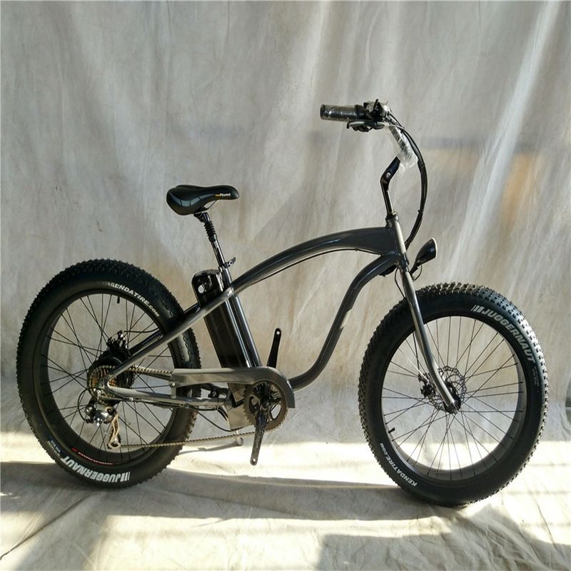26*4.0 pulgadas Fat Tire Electric Beach Cruiser Bicicleta Alimentada por una batería de litio de 17 Ah