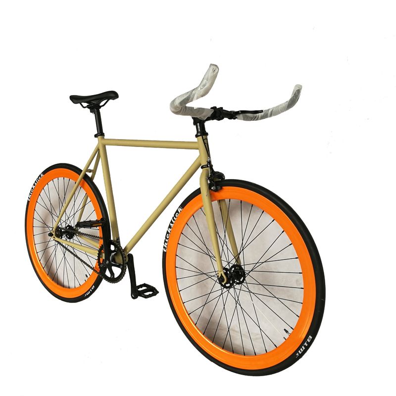 700C Hi-Ten Cuadro de acero de doble pared 43MM RIM de aluminio de una sola velocidad de pista bicicleta de engranaje fijo