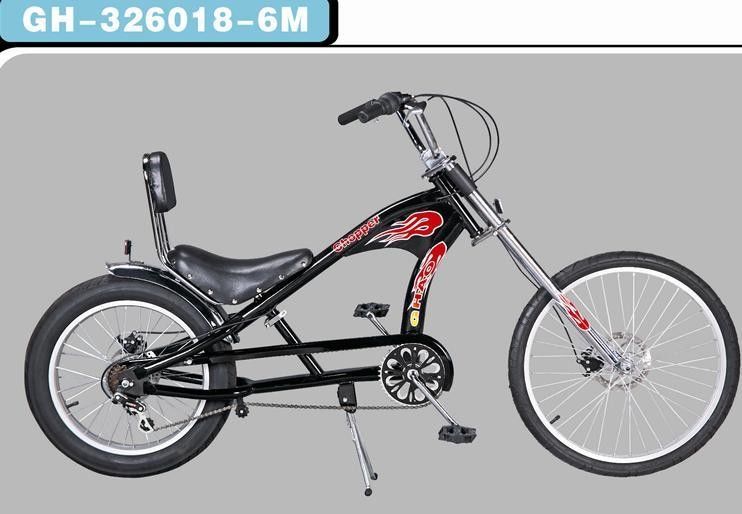 20'-24' Chopper Bike en todo negro con material de tenedor de aleación de aluminio y neumático de grasa