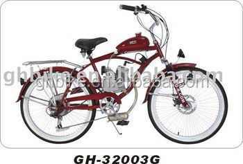 Pongan sus manos en el Guanhao 26 pulgadas motor de gas para adultos crucero de playa bicicleta aleación V freno