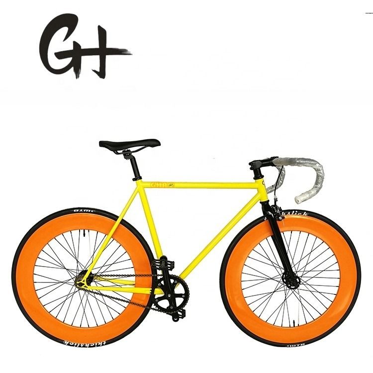 Aprobada por la CE 700C 80MM Bicicleta de aro grande colorida de velocidad única de engranaje fijo con tallo de aleación de 1.6m