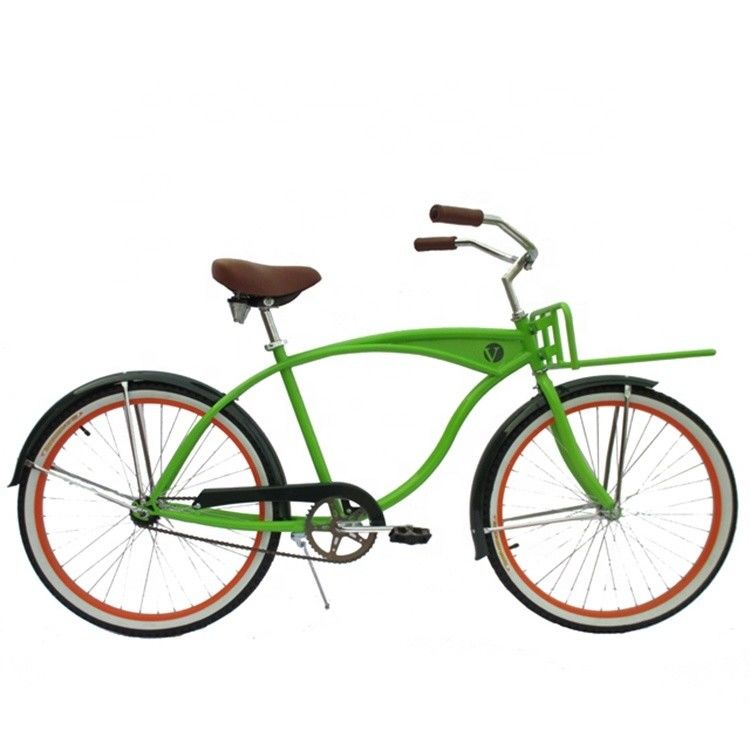 Bicicleta de montaña rusa de velocidad única para adultos con freno de playa, crucero de playa y neumático de pared blanco de 26 pulgadas