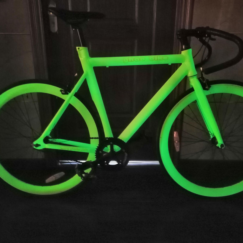 En la carretera 11KGS GHBIKE 700c Fixie Bike Noctilucencia Bicicleta de engranaje fijo 11KGS 700c En la carretera