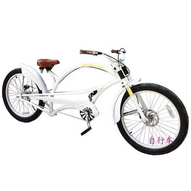 Horquilla de aluminio de 24&quot; 3.0 neumático CE OEM de velocidad única Chopper Cruiser Bicicleta con freno de disco