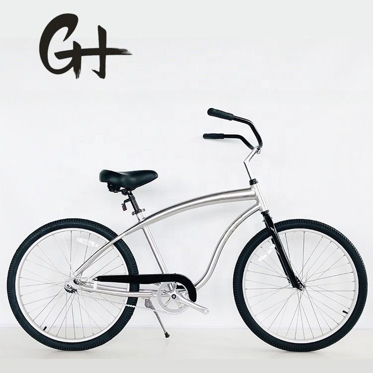 26 pulgadas de aluminio 6061 marco de montaña rusa freno de velocidad única bicicleta de playa crucero para hombres adultos