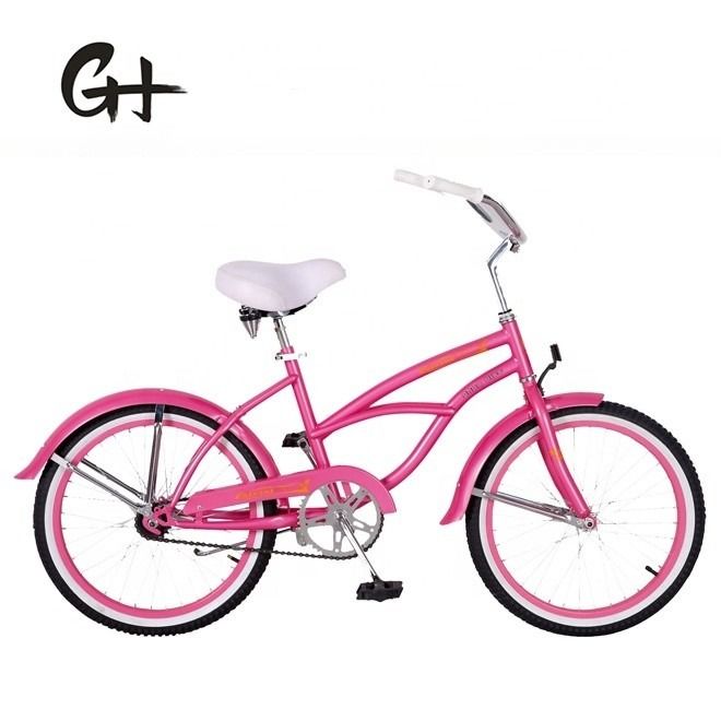 Material de tenedor Acero 20 pulgadas OEM 20 * 2.125 Niño Niña Niño Bicicleta Crucero de playa de una velocidad